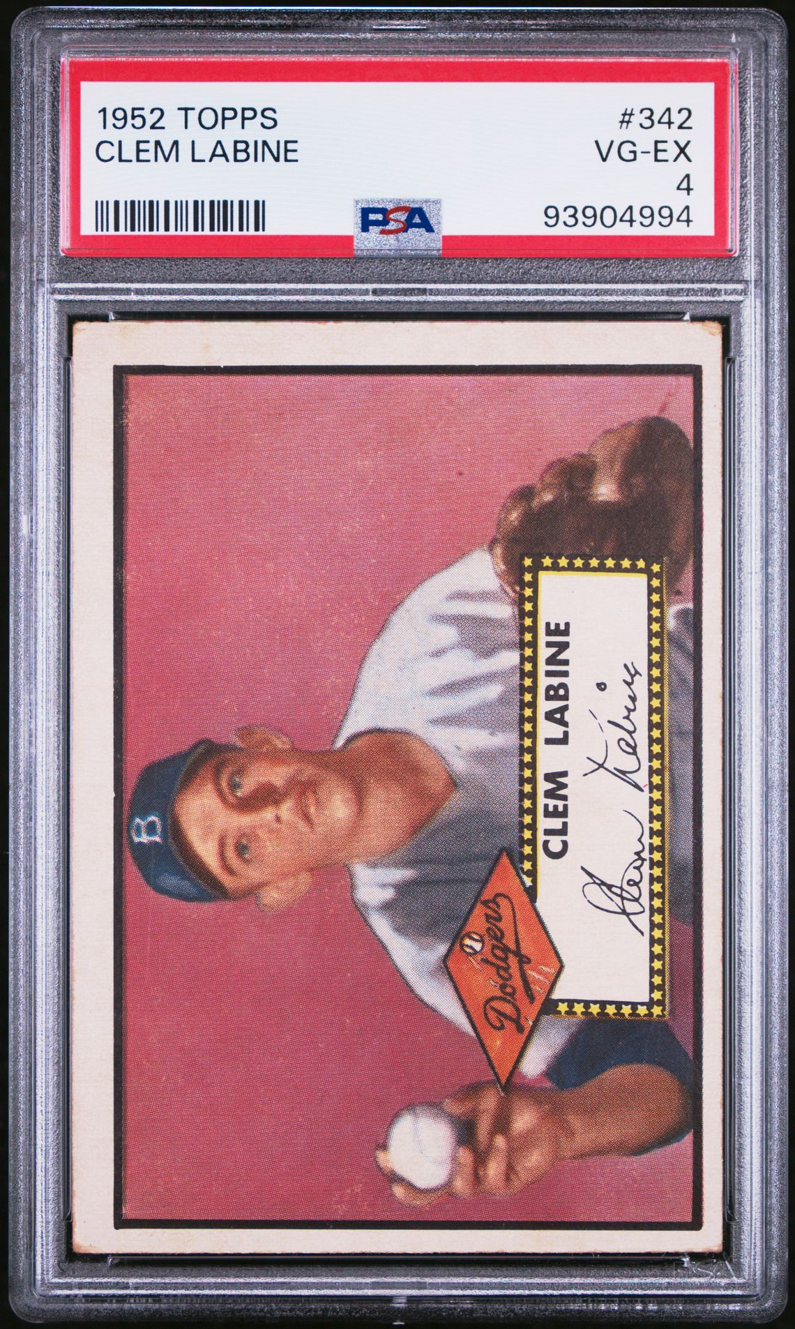 1952 TOPPS #342 Clem Labine PSA 4 VG-EX High Series Rare Baseball Card - Vintage Collectible Sports Memorabilia for Display & Investment