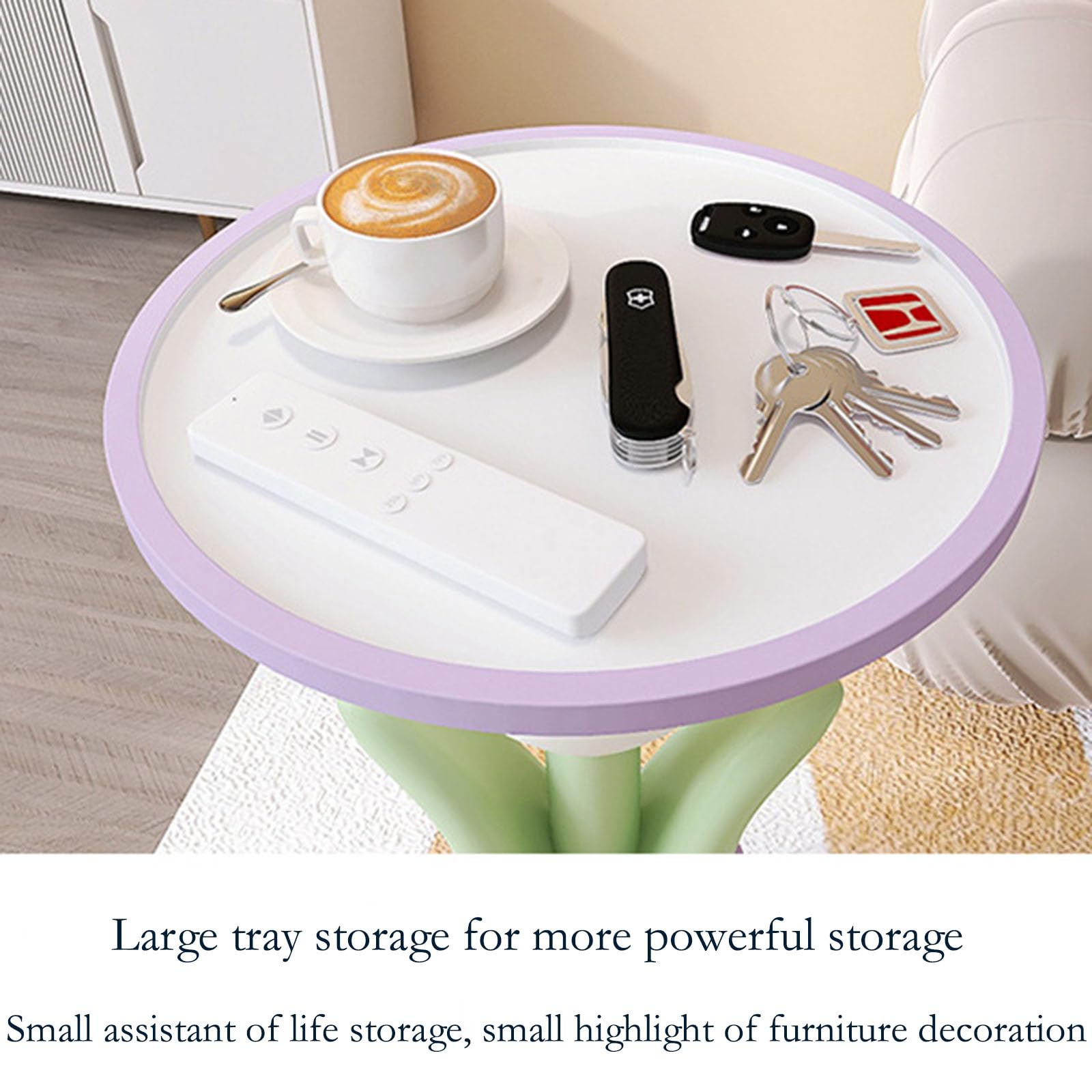 Modern Acrylic Nightstand with Storage - Pink Tulip Funky Furniture for Bedroom, Living Room, Side Table or Plant Stand (Set of 2) - Perfect for Small Spaces, Dorm Rooms & Home Decor