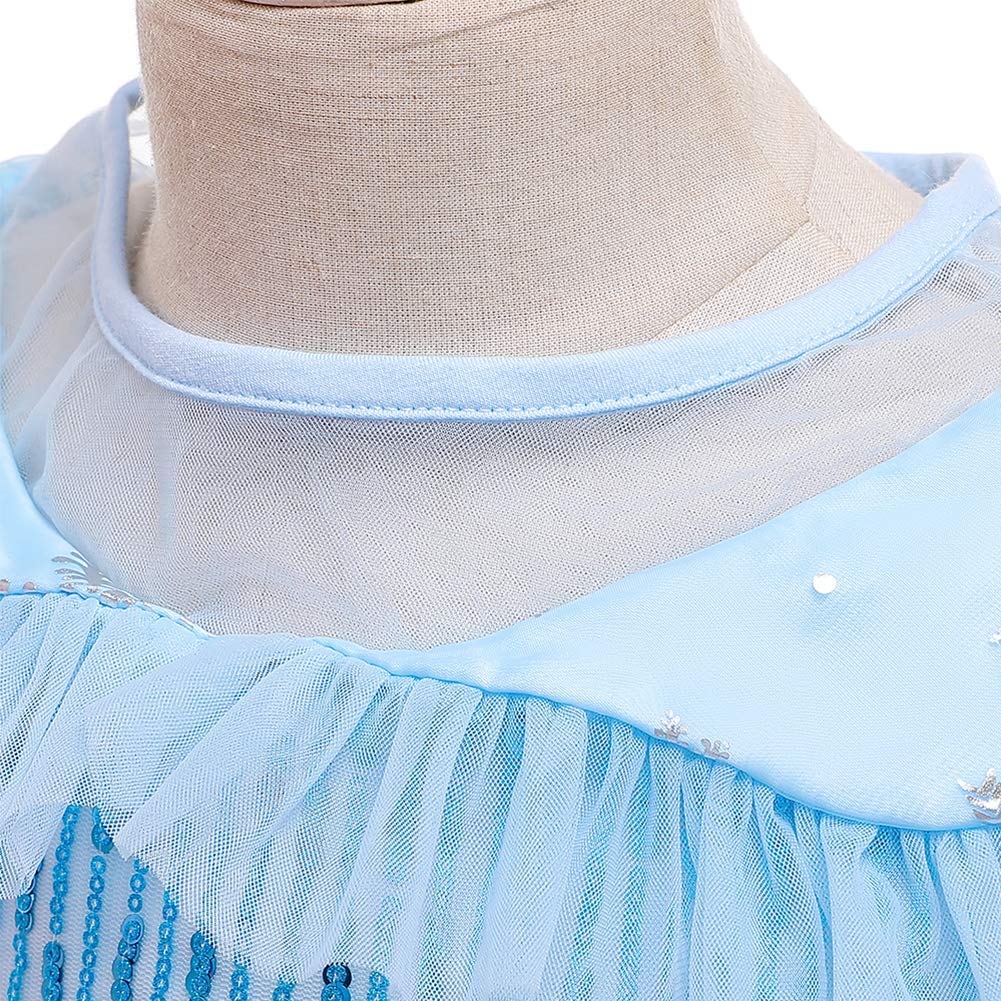 Frozen Elsa Costume for Girls - Sparkling Sequins Princess Dress for Halloween, Christmas, Birthday Party & Cosplay | Disney Inspired Fancy Gown for Kids Dress Up & Special Occasions