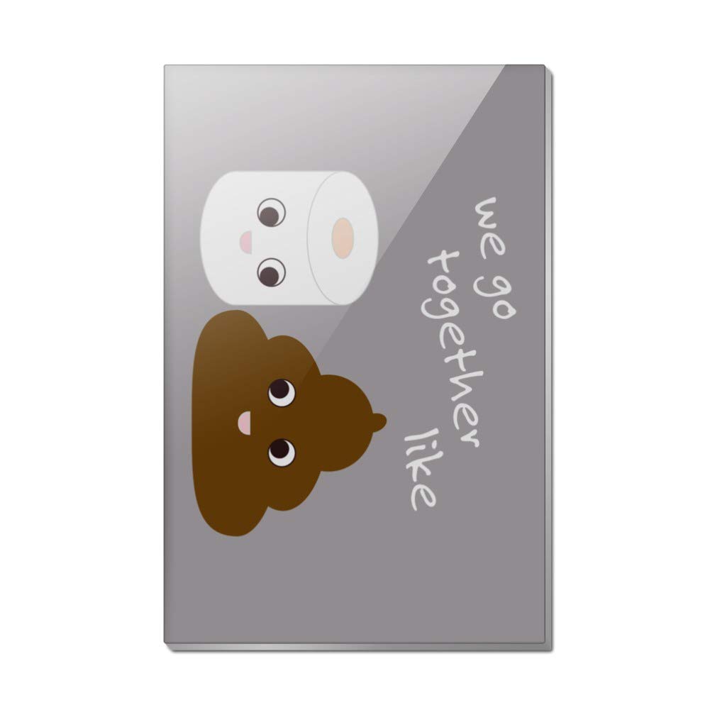 Funny Toilet Paper & Poop Friends Rectangle Acrylic Fridge Magnet - Perfect for Kitchen Decor, Office Humor & Gag Gifts