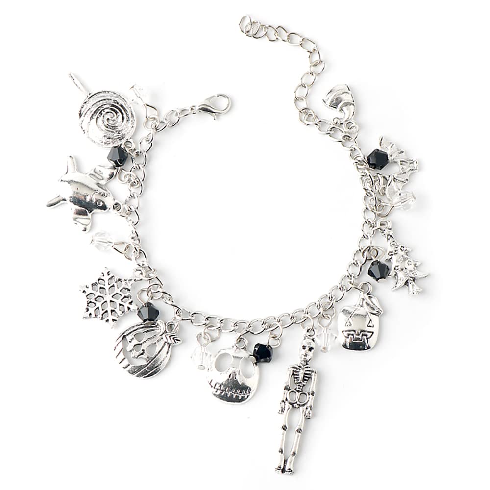 Nightmare Before Christmas Horror Movie Link Charm Bracelet - Halloween & Christmas Chucky Cosplay Jewelry Gift for Men & Women - Perfect for Cosplay, Parties, and Themed Events