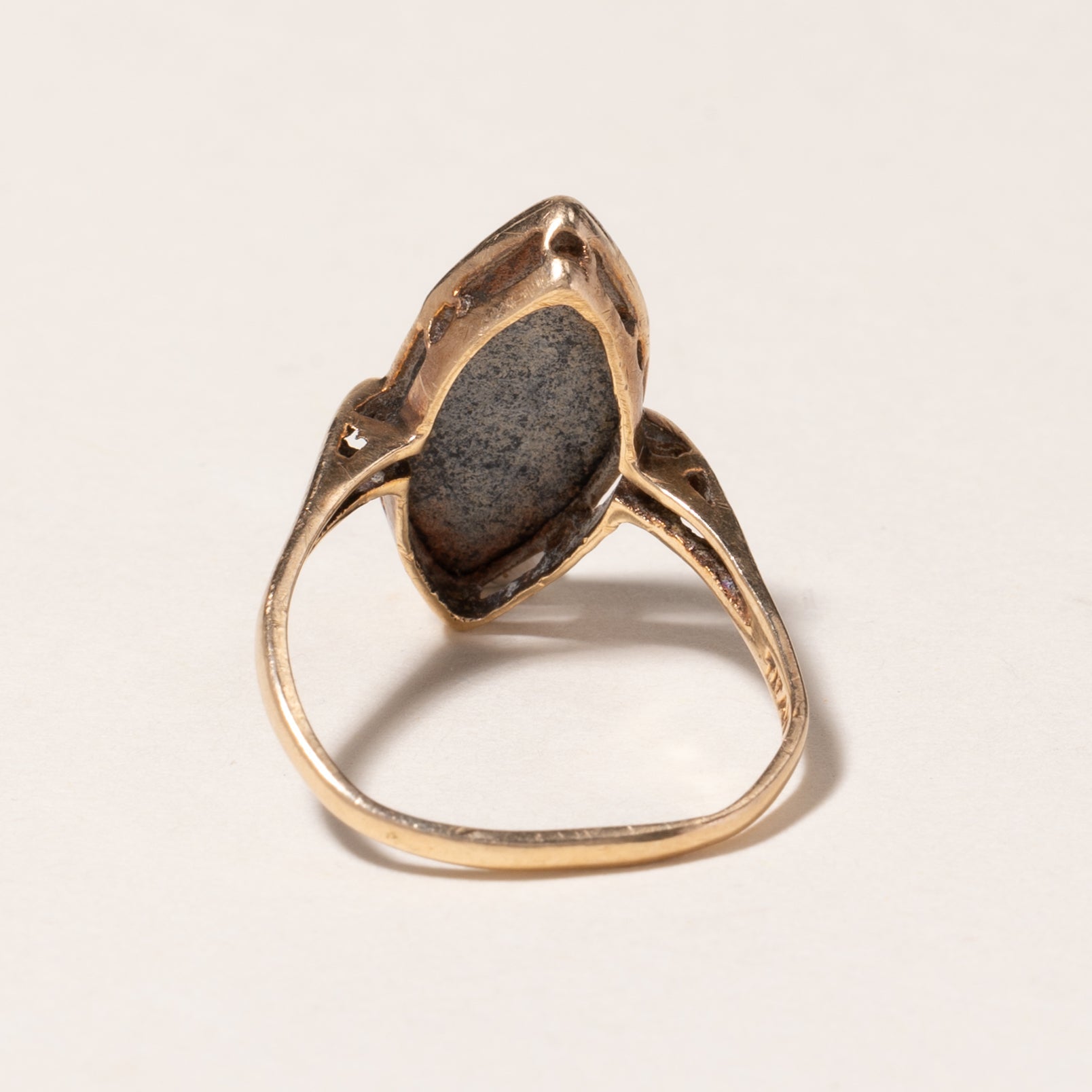 10K Yellow Gold Hematite Ring for Women | 3.51ct Genuine Hematite Stone | Size 7 | Elegant Stackable Ring for Everyday Wear, Gift for Her, Anniversary or Birthday Jewelry