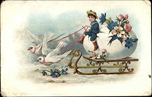 Vintage Boy Riding Sled Postcard - Kids Winter Scene Collectible
