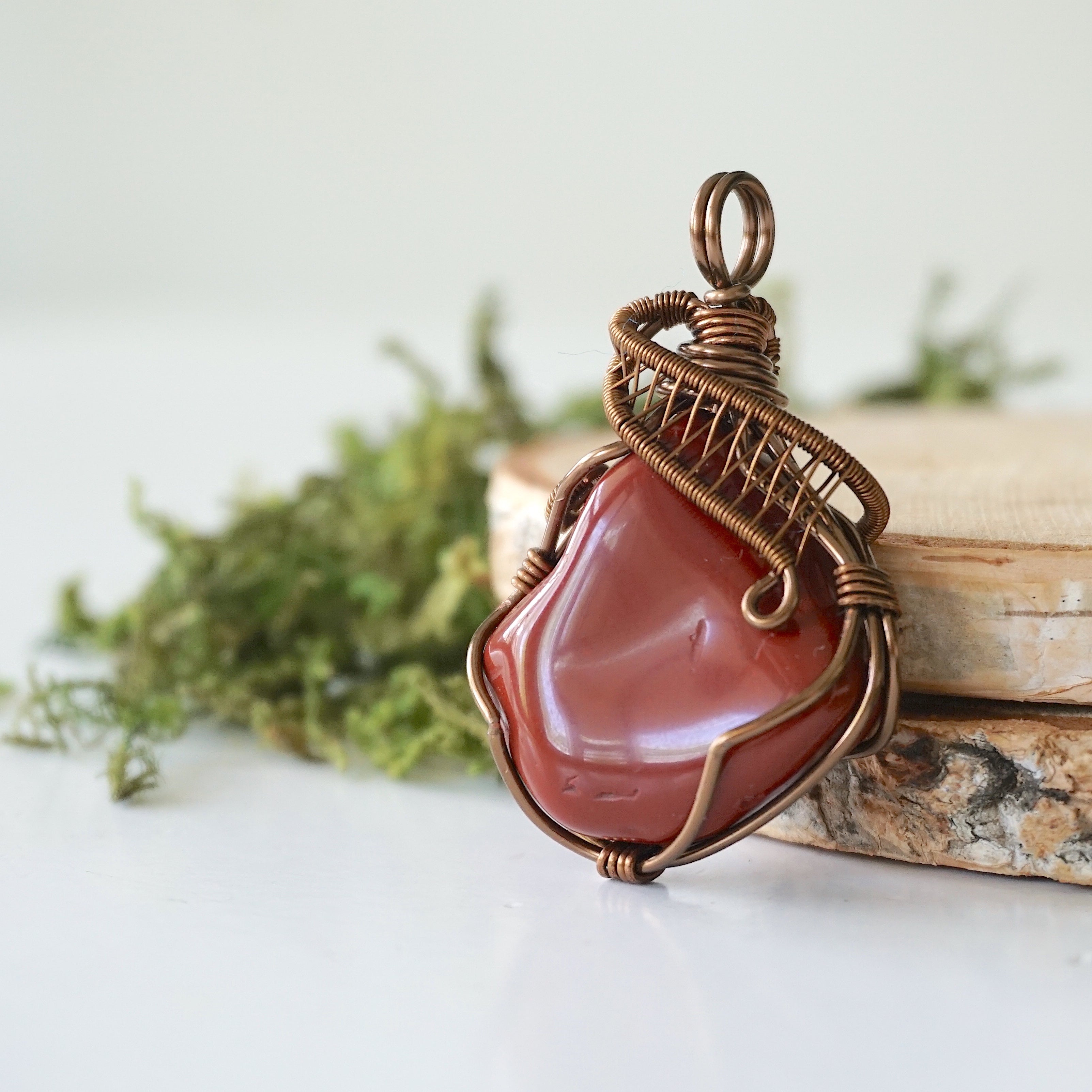 Natural Raw Red Jasper Crystal Pendant Necklace - 24 Inch Healing Stone Jewelry for Women - Perfect for Meditation, Energy Work & Spiritual Gifts