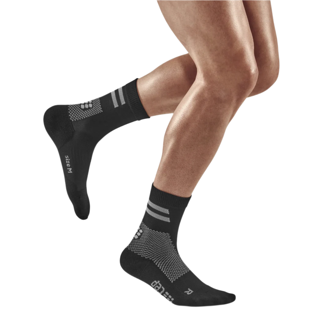 CEP Unisex Training Socks Mid Cut - Black | Performance Athletic Socks for Running, Gym & Sports | Moisture-Wicking & Arch Support