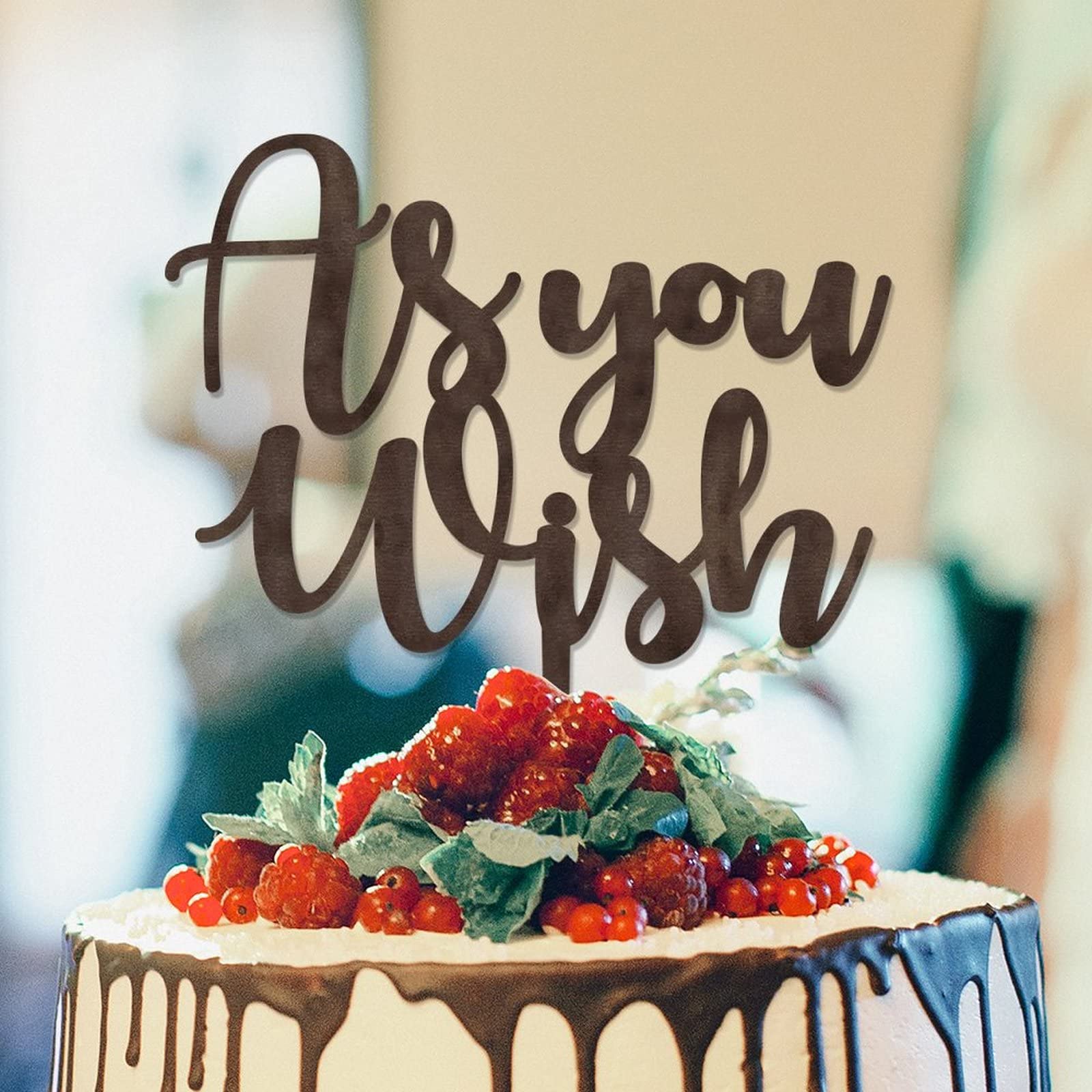 Personalized Mr & Mrs Wedding Cake Toppers - Wooden Engagement Cake Decorations with Love Quotes - Perfect for Wedding, Anniversary, and Bridal Shower Cakes