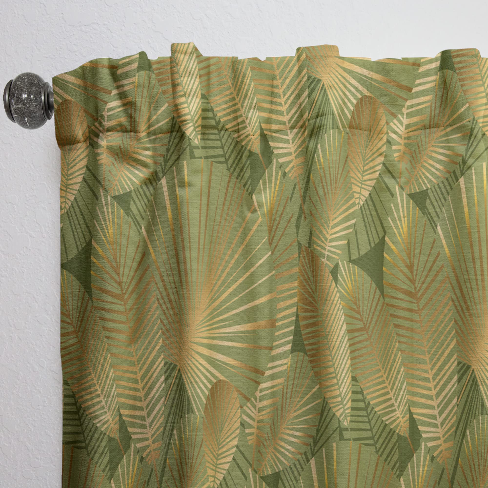 DesignQ 'Golden Leaves I' Thermal Insulated Curtain Panel - 52x90 Inches - Elegant Window Treatment for Bedroom & Living Room - Perfect for Energy Efficiency & Light Control
