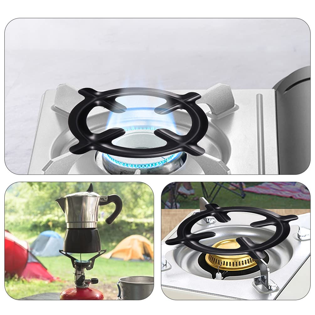 6.2-Inch Cast Iron Wok Support Ring - 2-Piece Universal Non-Slip Wok Rack & Gas Ring Reducer for Stove Top - Coffee Pot Holder & Stove Trivet for Electric/Gas Burners - Perfect for Asian Cooking & Kitchen Safety