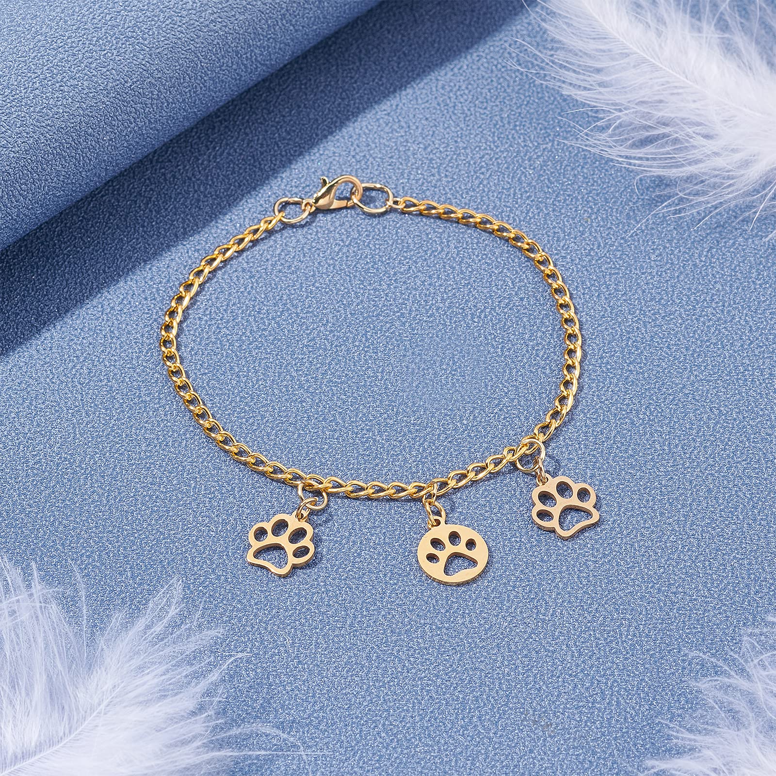 UNICRAFTALE Gold & Silver Dog Paw Print Charms - Stainless Steel Jewelry Making Supplies for DIY Bracelets, Necklaces & Keychains - Perfect for Pet Lovers and Craft Enthusiasts