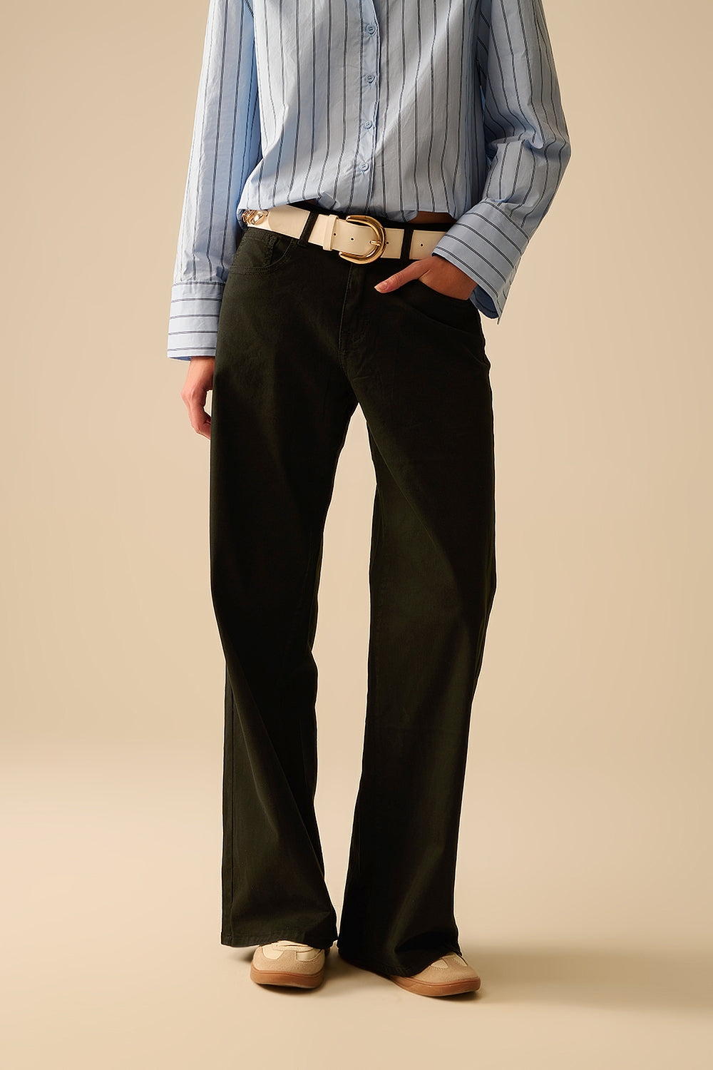 Black Wide Leg Trousers for Women - High Waist Straight Pants for Office, Casual & Evening Wear