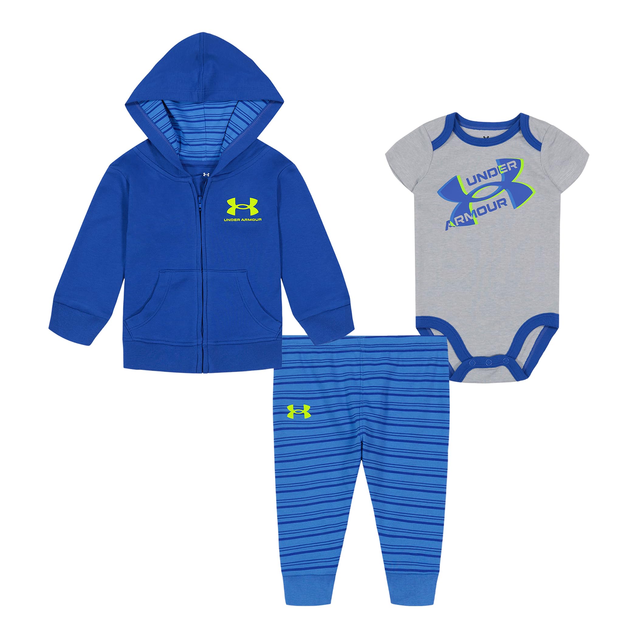 Under Armour Boys 3-Piece Outfit Set - Short Sleeve Graphic T-Shirt, Bodysuit & Athletic Shorts with Crew Neck | Perfect for Sports, Playdates & Casual Wear