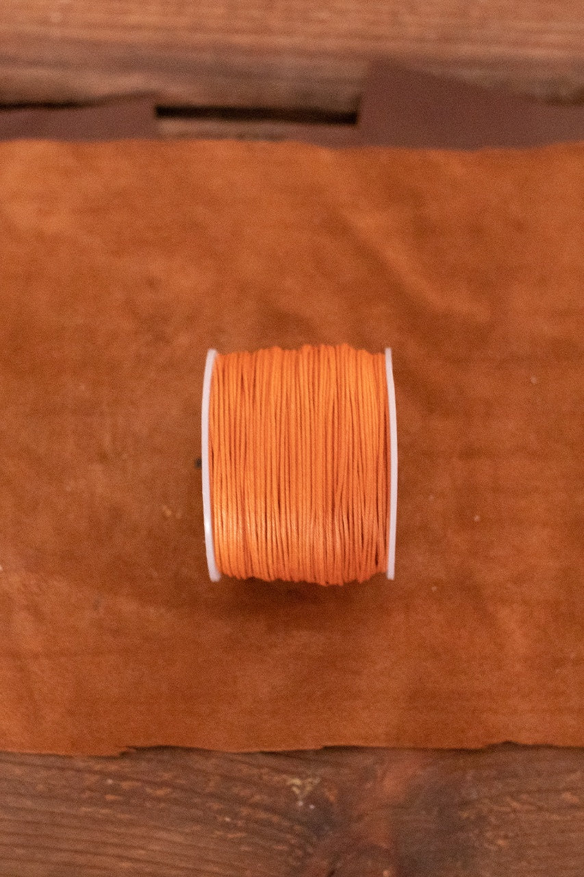 Premium Saddler Yarn (0.7mm & 0.9mm) - 100m Orange Waxed Thread for Leather Craft, Shoe Repair & Upholstery - Ideal for DIY Projects, Hand Stitching & Professional Leatherworking