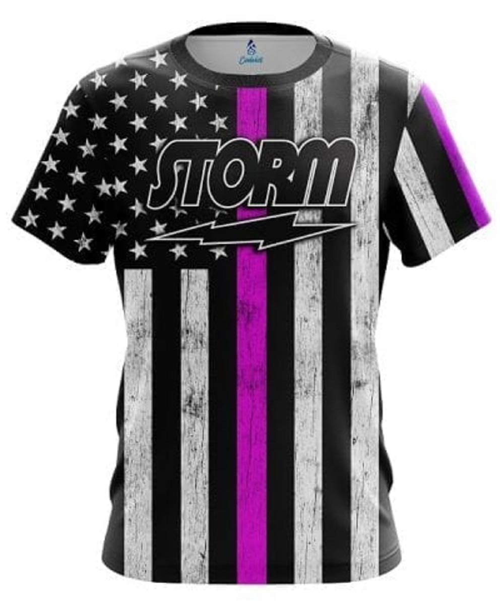 Storm Pink Line Bowling Jersey - Breathable & Moisture-Wicking Performance Shirt for Bowlers - Perfect for League Play, Tournaments & Casual Bowling Nights