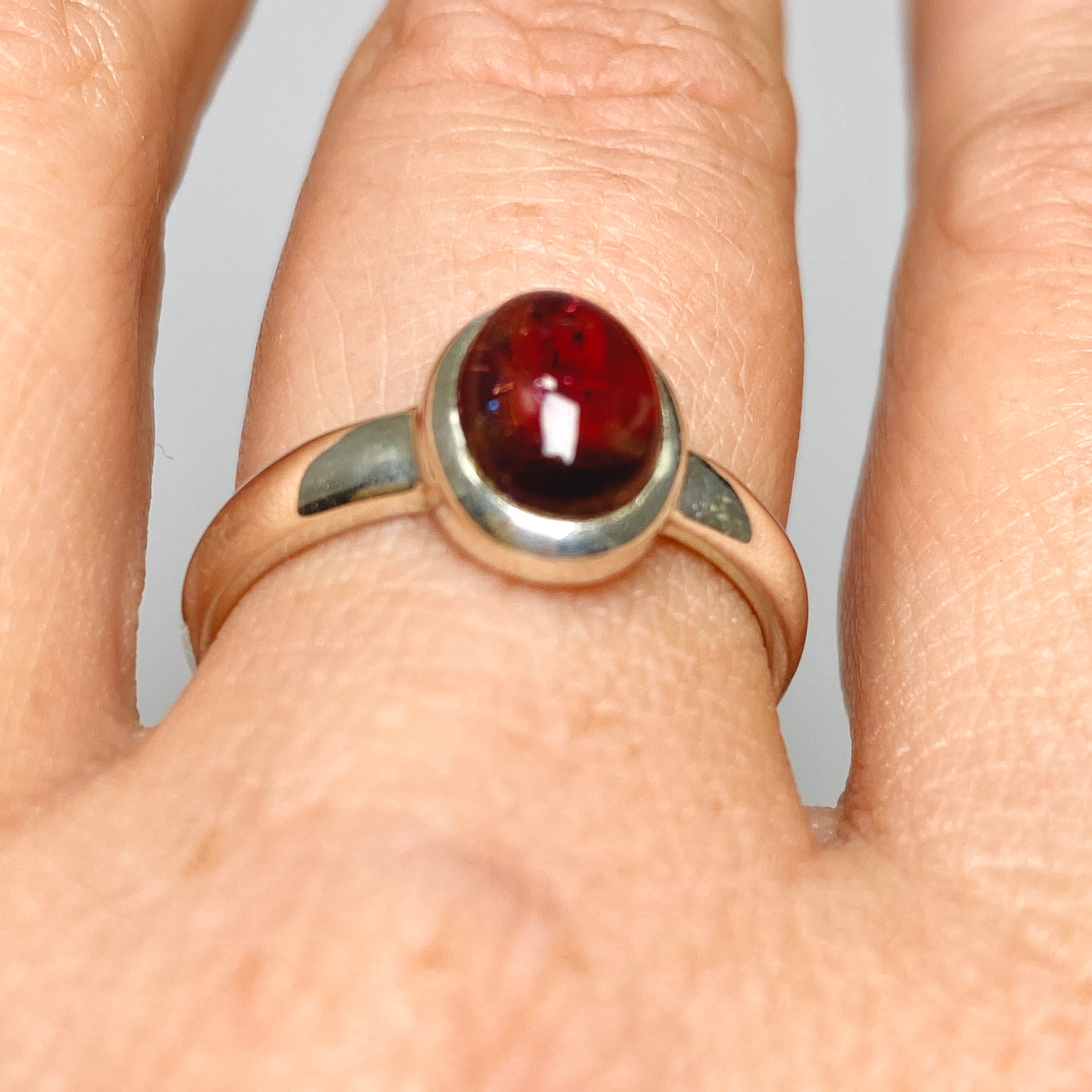 Pink Tourmaline Oval Cabochon Ring - Size 7.5 - PRGJ734 - Elegant Jewelry for Women, Perfect for Weddings, Parties & Special Occasions
