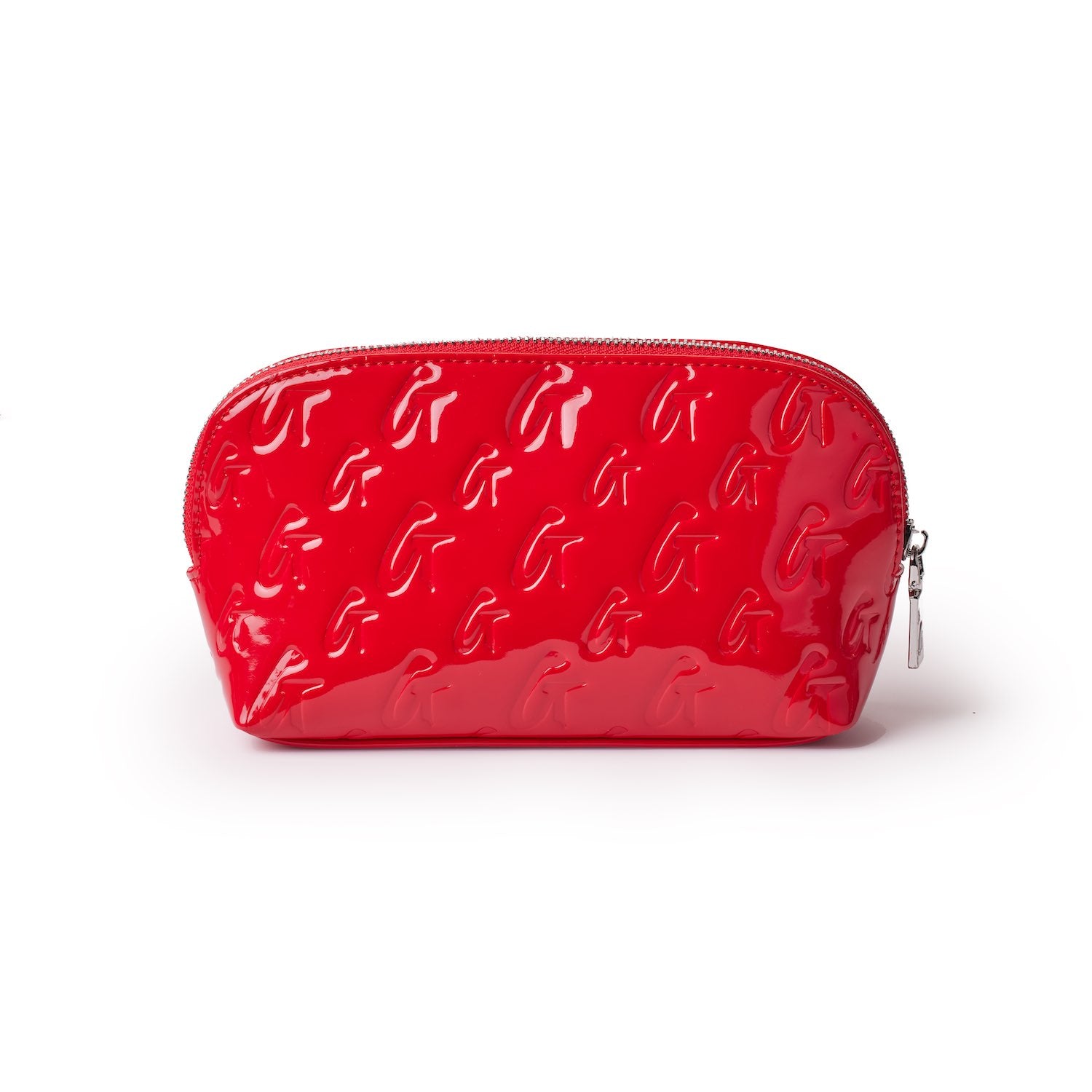 Monogram Cosmetic Pouch with Mirror - Red | Travel Makeup Bag for Women | Perfect for Toiletries, Cosmetics & Travel Essentials