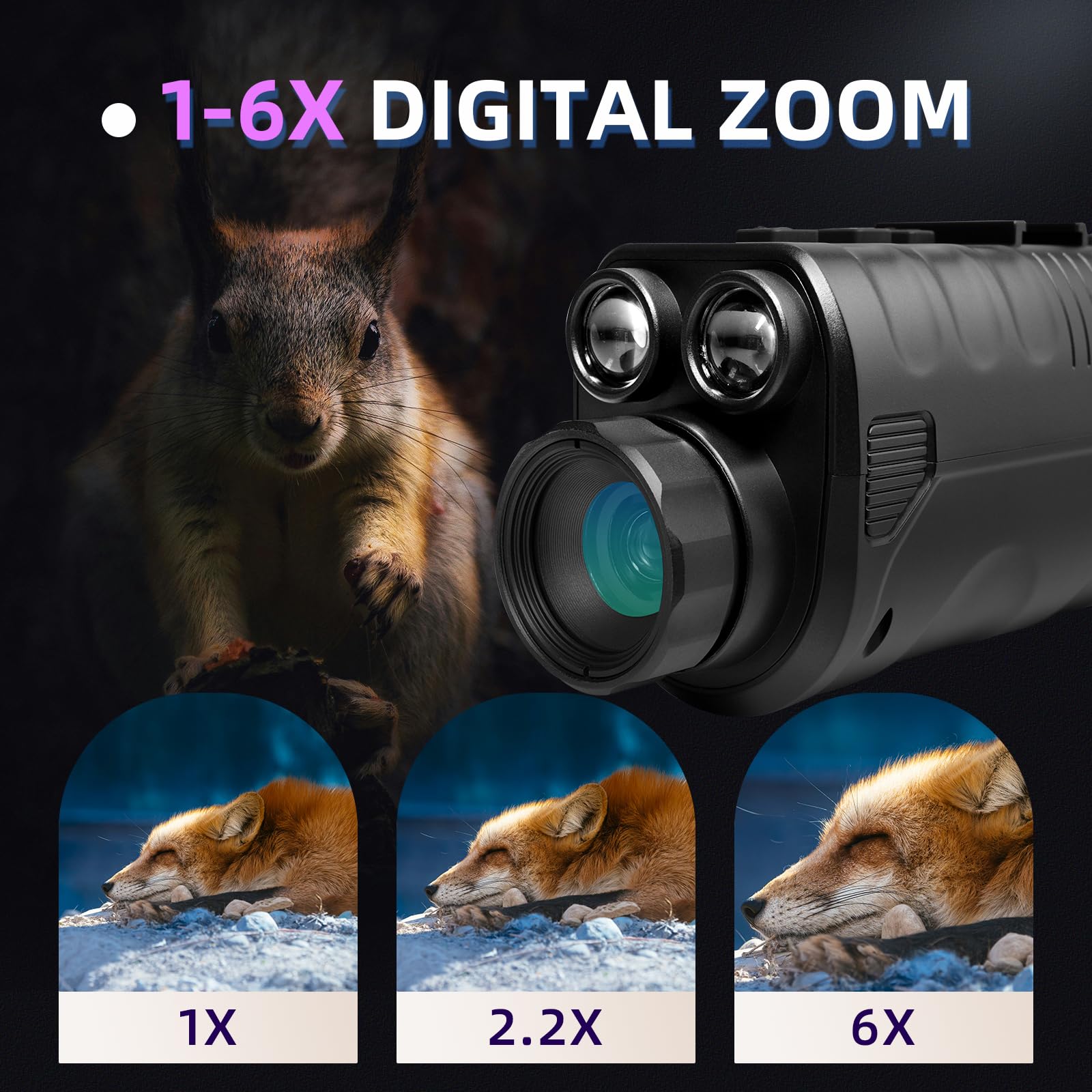 BINOCK NVG40 Pro WiFi Night Vision Goggles for Adults - Helmet Mounted OLED Large Circular Screen Monocular with Dual IR 850nm & 940nm, 4K Video Recording, Shockproof Design - Perfect for Camping, Hunting, Night Surveillance & Outdoor Adventures