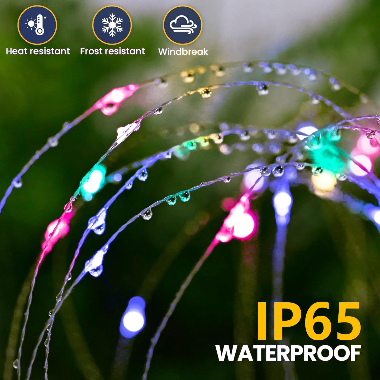 4 Pack Solar Firework Lights - 150 LED Waterproof Outdoor Fairy Lights for Garden, Yard, Patio - Perfect for Christmas, Wedding, Party & Romantic Decor (Starburst Design) | Create Magical Nights with Solar-Powered Ambiance Lighting