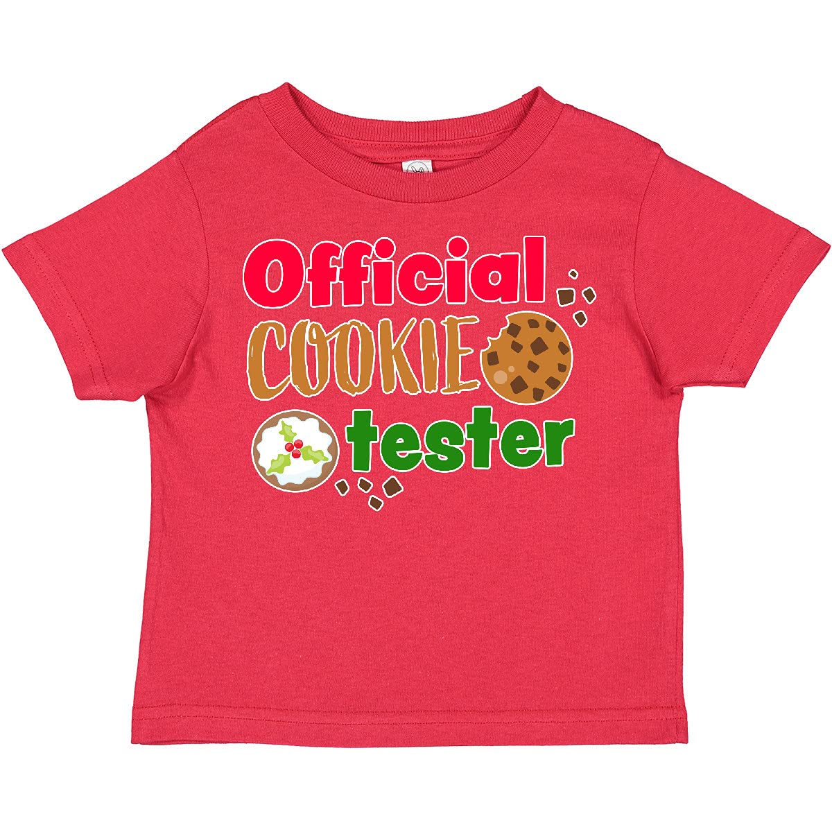 Inktastic Official Cookie Tester Christmas Cookies Toddler T-Shirt - Fun Holiday Baking Outfit for Kids & Toddlers
