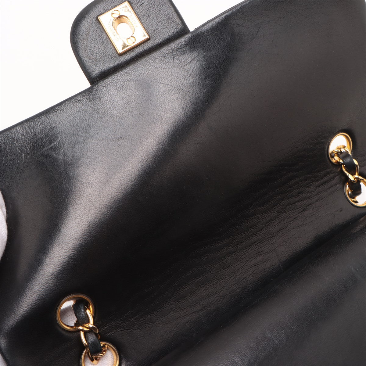Chanel CC Logo Matelasse Lambskin Double Flap Shoulder Bag with Double Chain in Black | Luxury Designer Handbag for Women | Perfect for Evening Events, Parties & Special Occasions