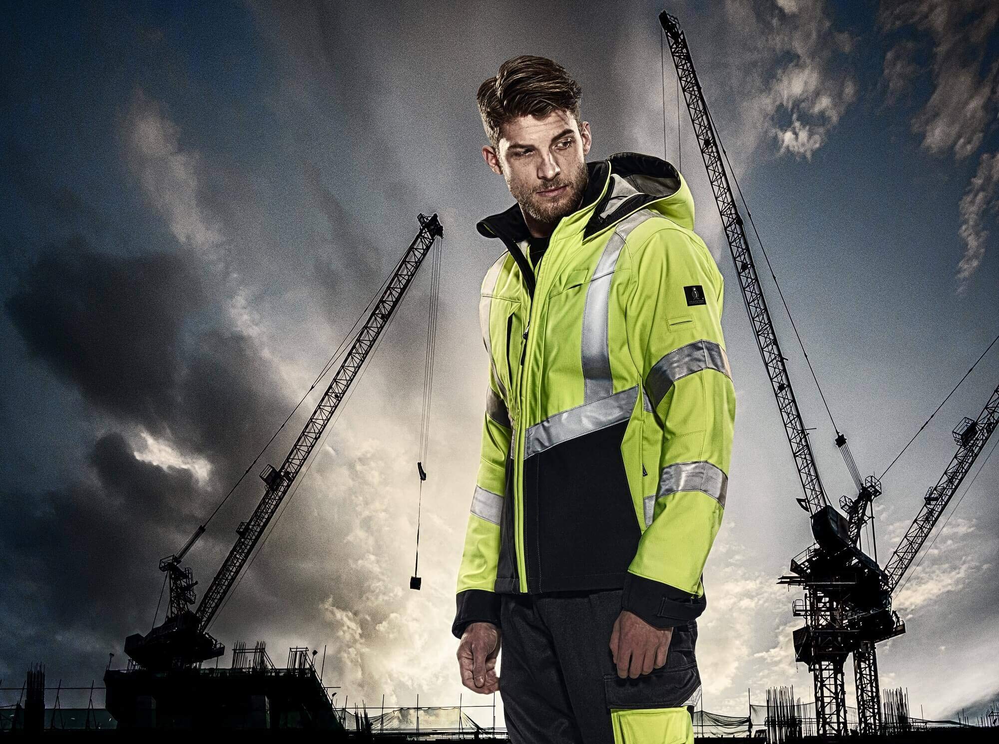 High Visibility Safety Trousers for Men - Mascot Leeds Hi-Vis Work Pants 15679-860 - Reflective Workwear for Construction, Road Workers & Outdoor Safety