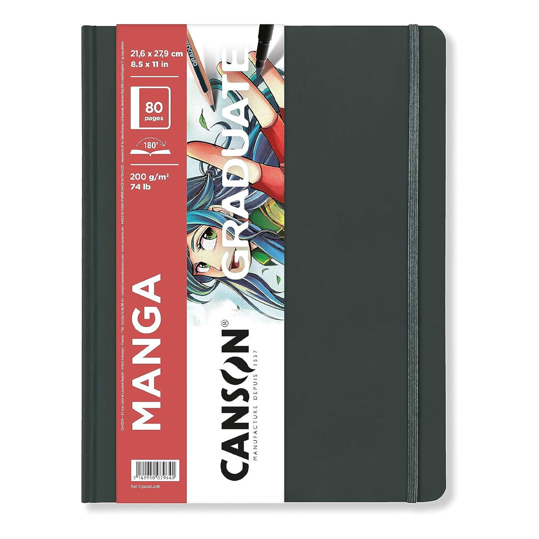 Canson Graduate Manga Art Book - 8.5 x 11 Inches Sketchbook for Anime Drawing, Comic Art & Illustration - Perfect for Artists, Students & Manga Enthusiasts