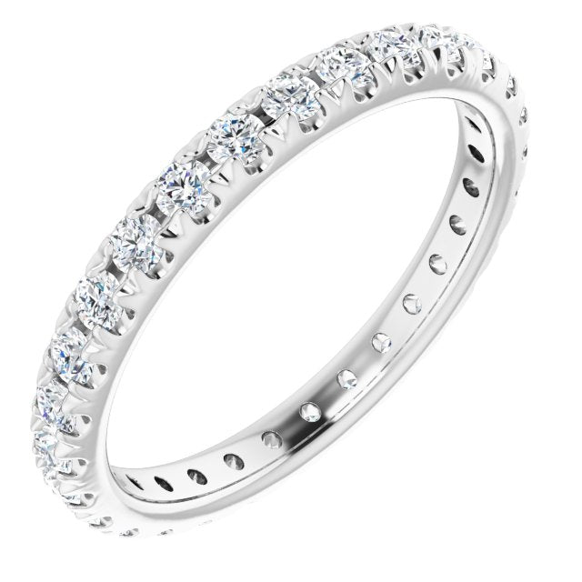 0.87 Carat Round Diamond Eternity Band Ring - Pave Set Wedding Ring for Women, Anniversary Gift, Bridal Jewelry, Perfect for Engagement, Proposal & Special Occasions