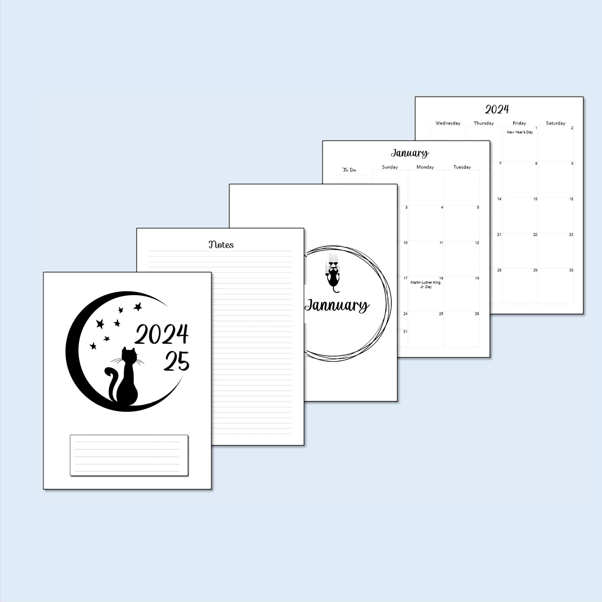 2024-2025 18-Month Refill Pages for 7-Disc Mini Happy Planners & NOTIQ Mini Capsule (S6) - 4.5