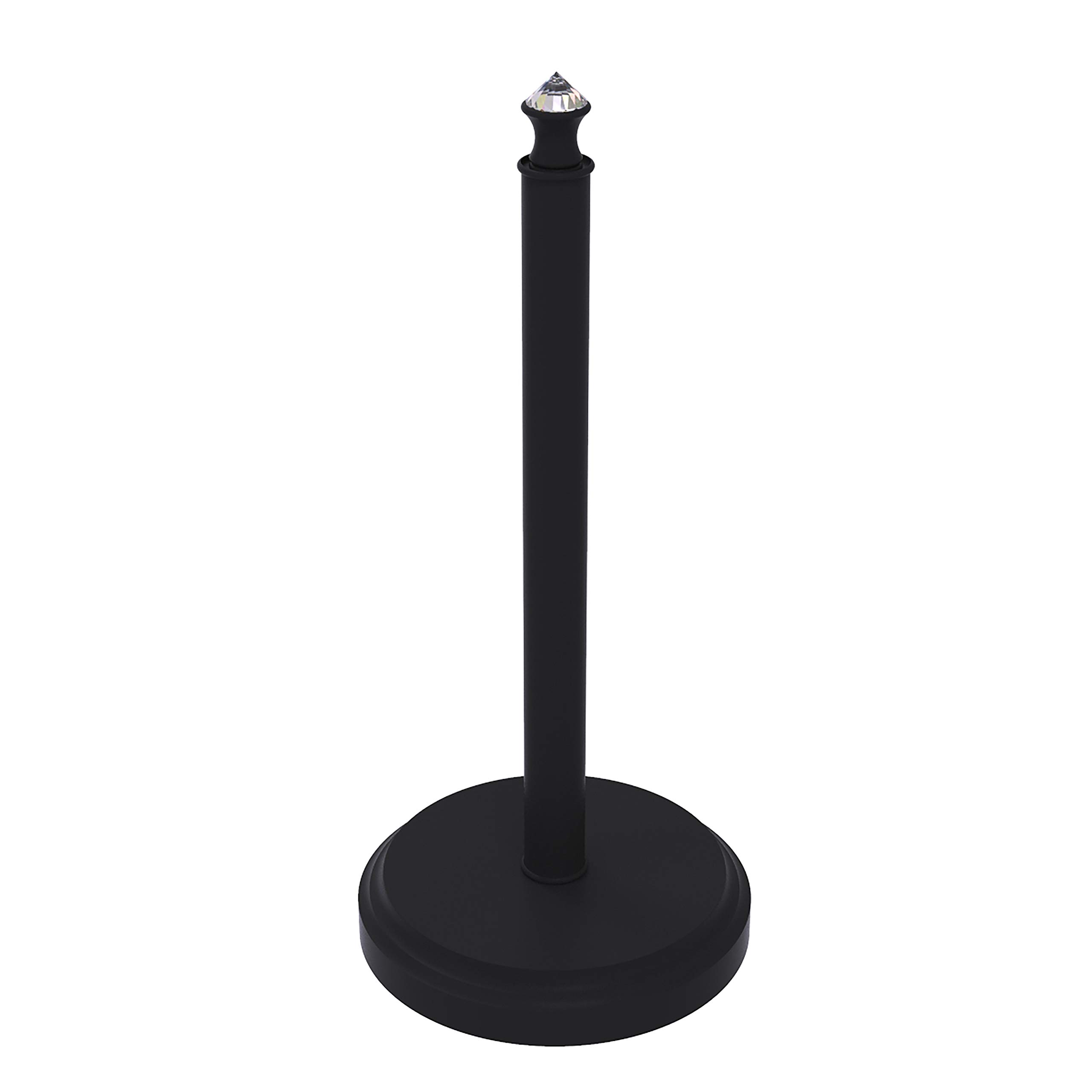 Allied Brass Carolina Crystal Collection Countertop Paper Towel Holder - Matte Black Finish for Kitchen, Bathroom & Office Organization