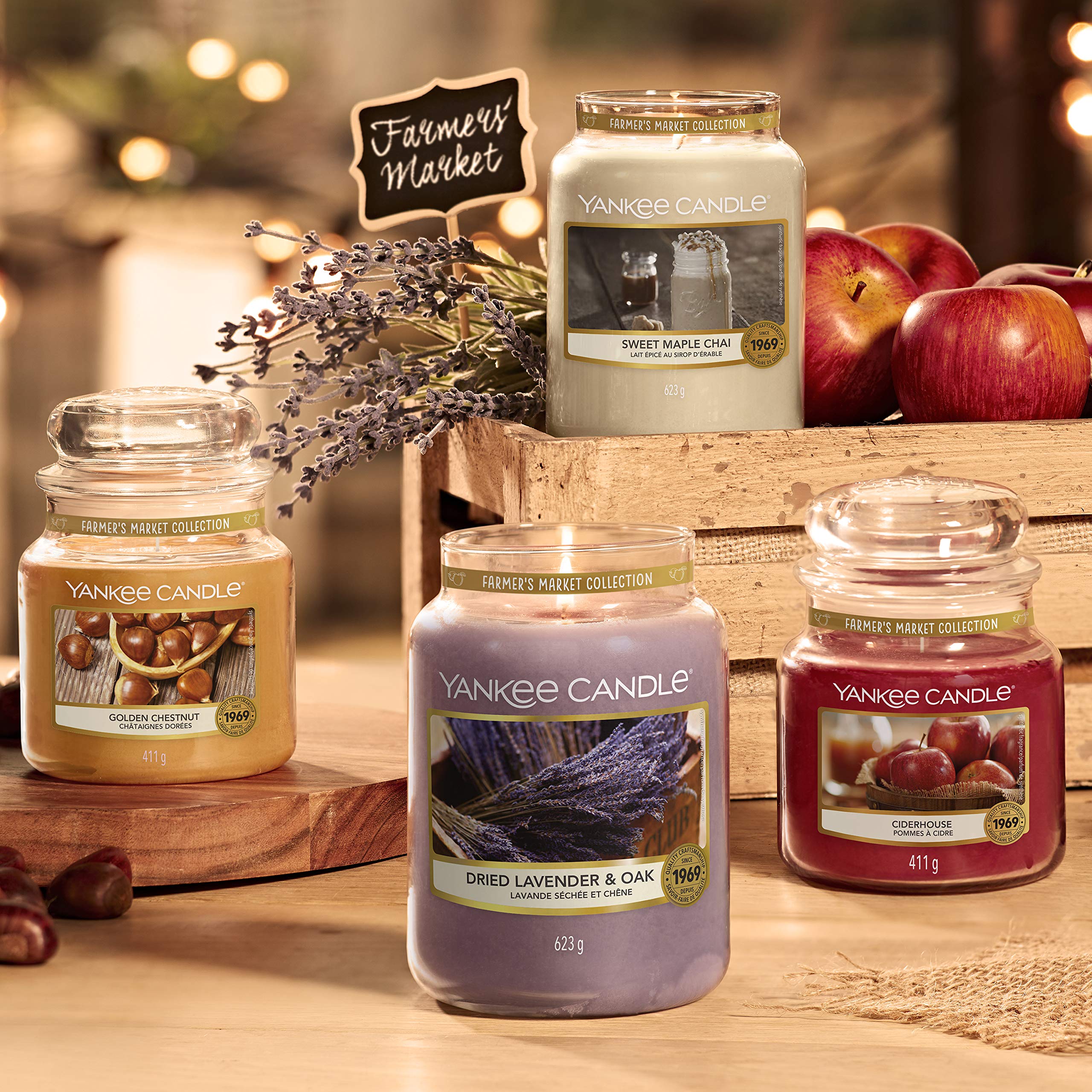 Yankee Candle Large Jar Scented Candle - Lavender & Oak Fragrance, Long-Lasting 150 Hour Burn Time, Dried Lavender & Oak Scent | Perfect for Relaxation, Aromatherapy & Home Decor