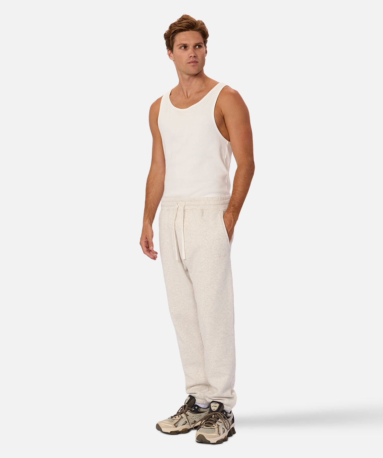 Del Sur Marle Trackpant Women's Joggers - Soft Oatmeal Color Lounge Pants for Yoga, Running & Casual Wear