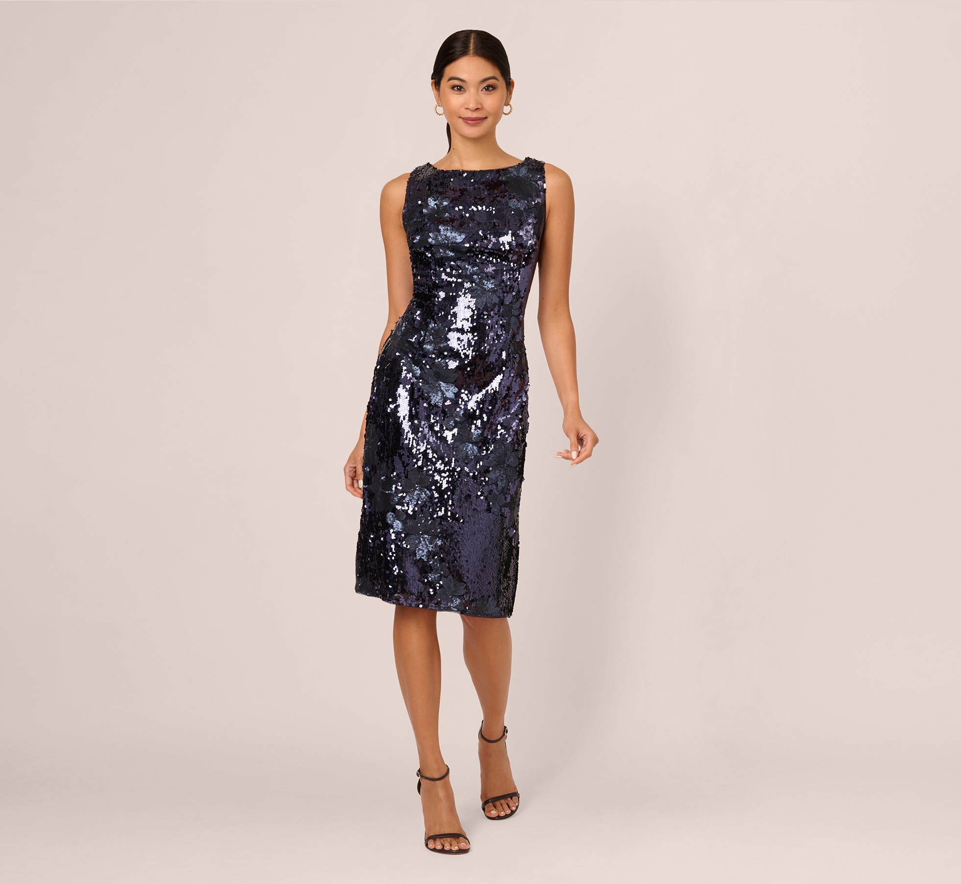 Sparkly Navy Blue Sequin Sheath Dress for Women - Perfect for Evening Parties, Prom, Cocktail Events & Special Occasions