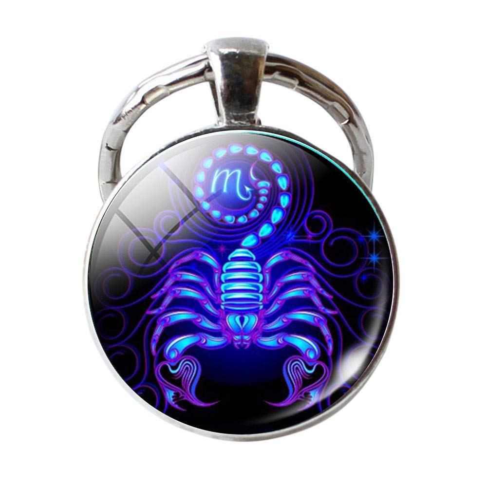 12 Constellation Zodiac Sign Keychain - Double Face Pendant Keyring for Men & Women | Perfect for Key Organization, Gift Giving, and Personal Accessories