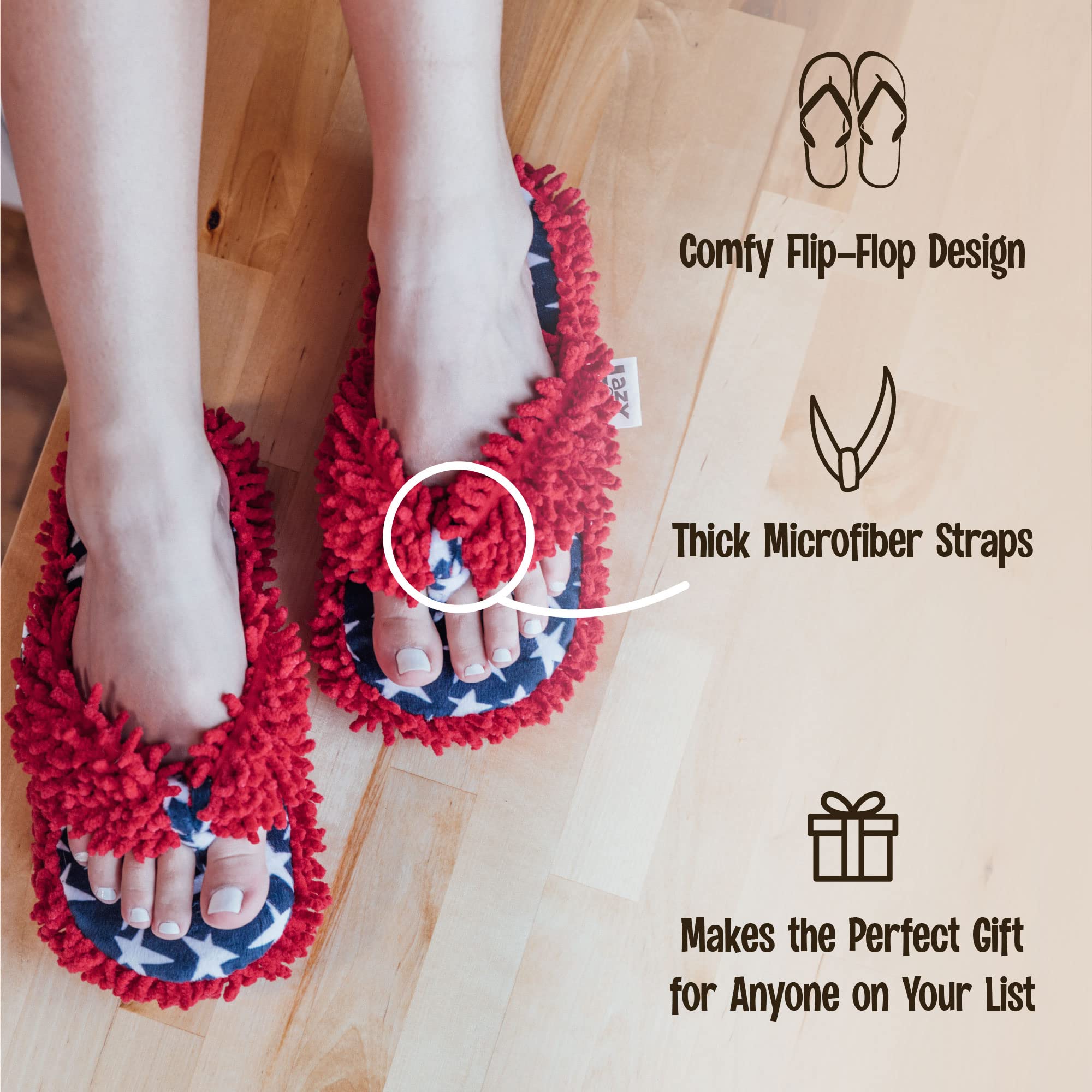 Lazy One Spa Flip-Flop Slippers for Women & Girls - Cozy Fuzzy House Slippers for Relaxation at Home, Spa Days & Lounging