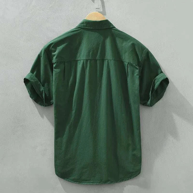 Japanese Loose Fit Short Sleeve Summer Shirt for Men - Breathable Casual Button Down Shirt for Beach, Vacation & Outdoor Activities