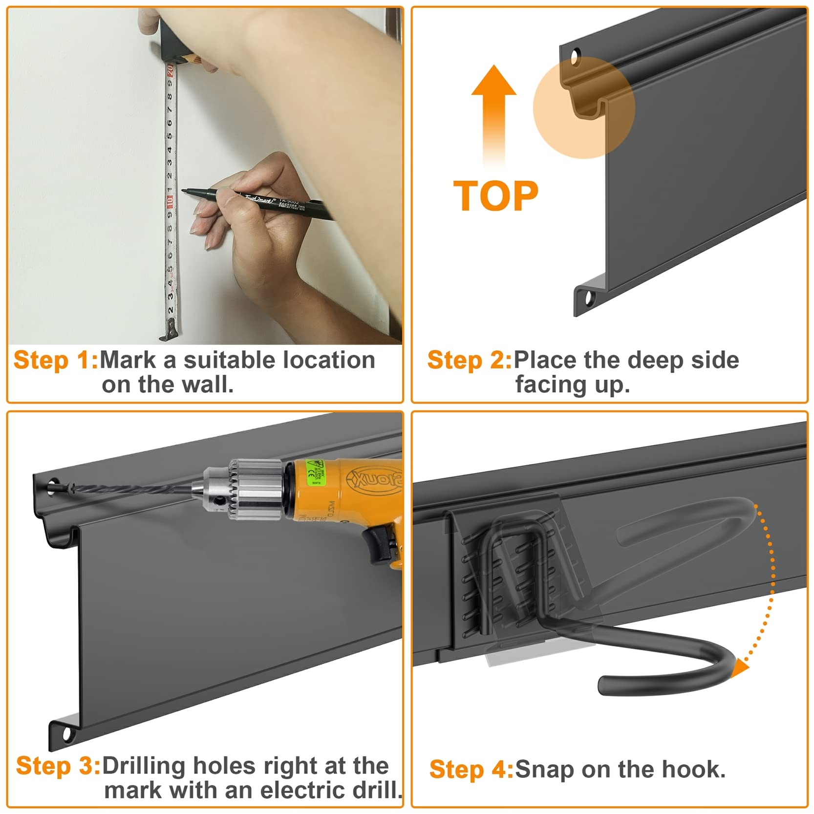 Vertical Bike Hooks for Garage Wall - Heavy Duty 6 Bike Storage Rack Saves Space, Holds Up to 300 lbs (Pack of 3) - Perfect for Organizing Bikes in Small Spaces & Garages