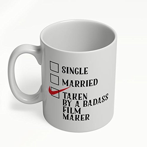 Valentine's Day Coffee Mug for Filmmakers - Unique White Ceramic Cup Gift for Husband/Wife/Boyfriend/Girlfriend | Perfect Romantic Present for Movie Lovers & Film Directors | Great for Coffee Breaks on Set or Creative Workspaces
