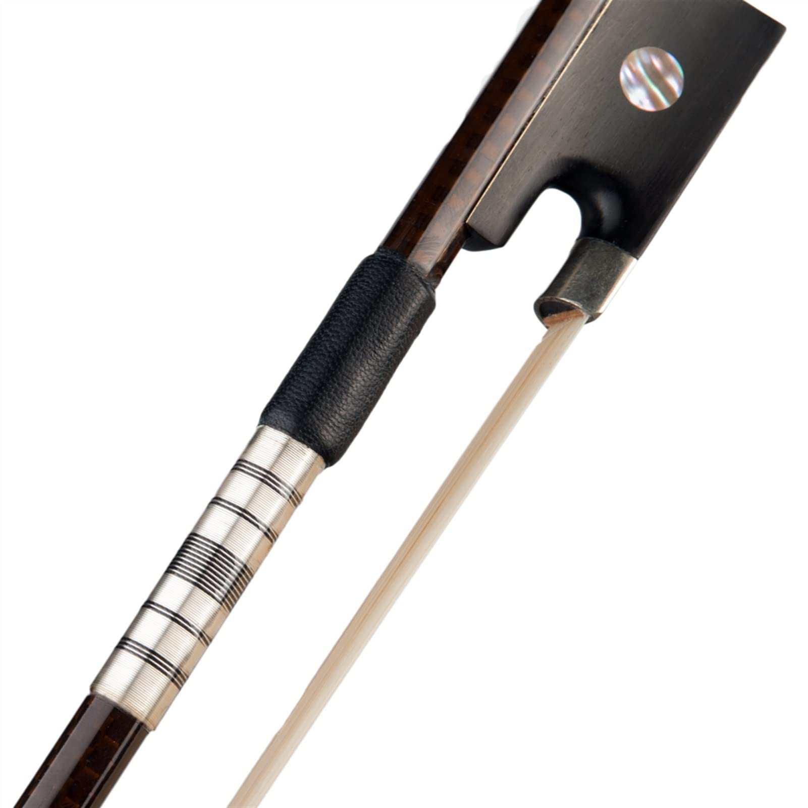 Premium 4/4 Violin Bow - Advanced Carbon Fiber with Mongolian Horsehair, Ebony Frog & Sheepskin Grip - Perfect for Professional Violinists & Advanced Students - Ideal for Concerts, Practice & Performances