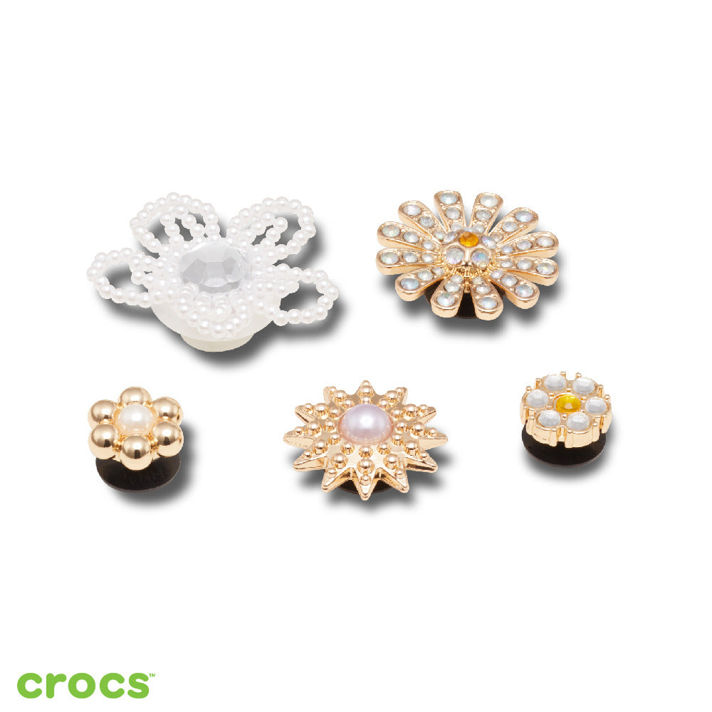Crocs Elevated Flower 5-Pack Jibbitz Charms - Colorful Shoe Accessories for Crocs Clogs & Sandals - Perfect for Kids & Adults, DIY Customization, Gifts, and Everyday Wear
