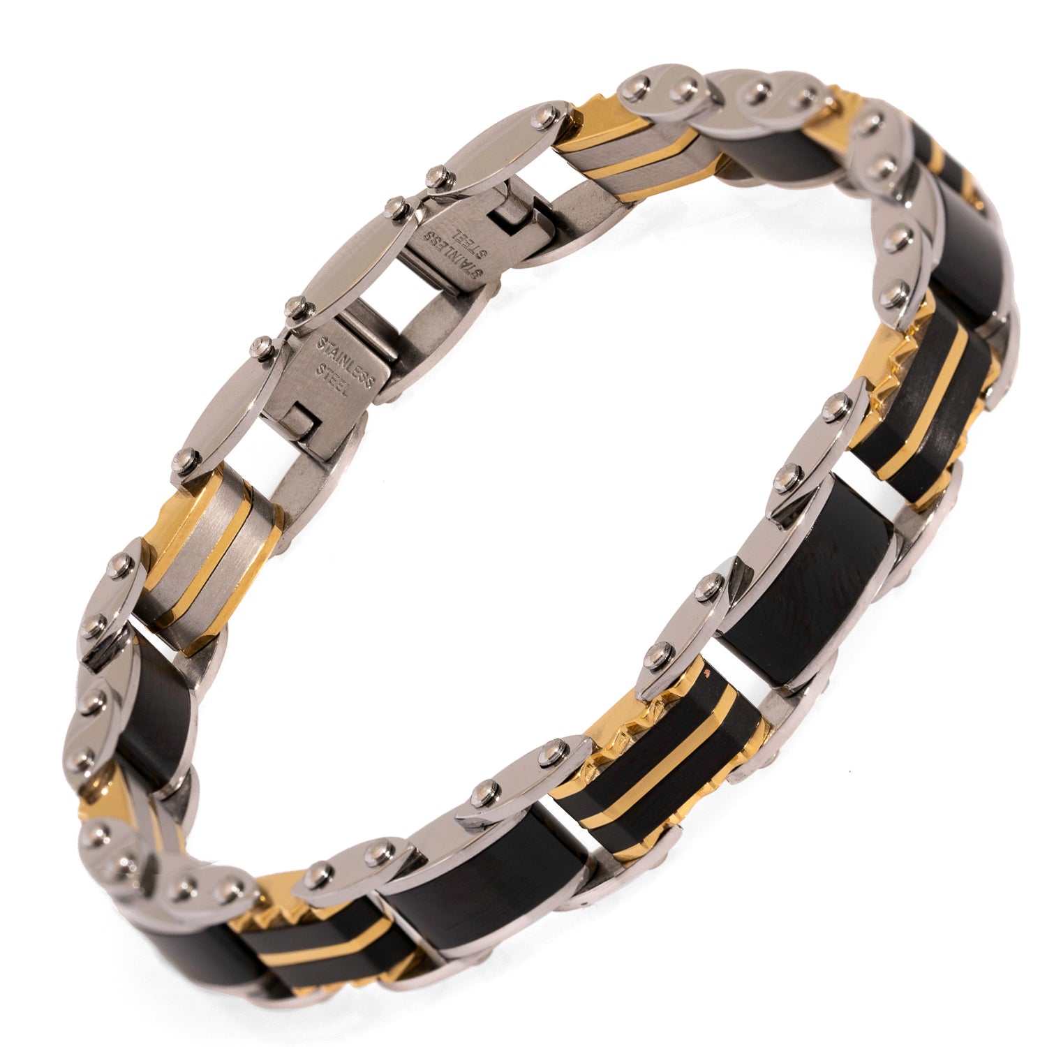 Stylish Men's Silver & Black Bracelet - Trendy Fashion Accessory for Casual & Formal Wear - Perfect for Parties, Dates & Office