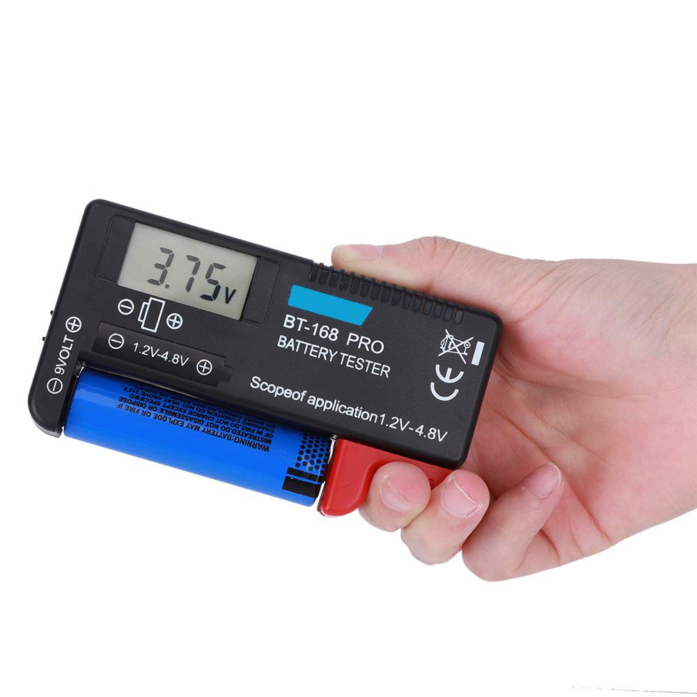 BT-168pro Digital Battery Tester - Accurate AAA AA C D 9V 1.5V Battery Checker for Household & Small Button Cell Batteries | Perfect for Home, Office & Emergency Kits