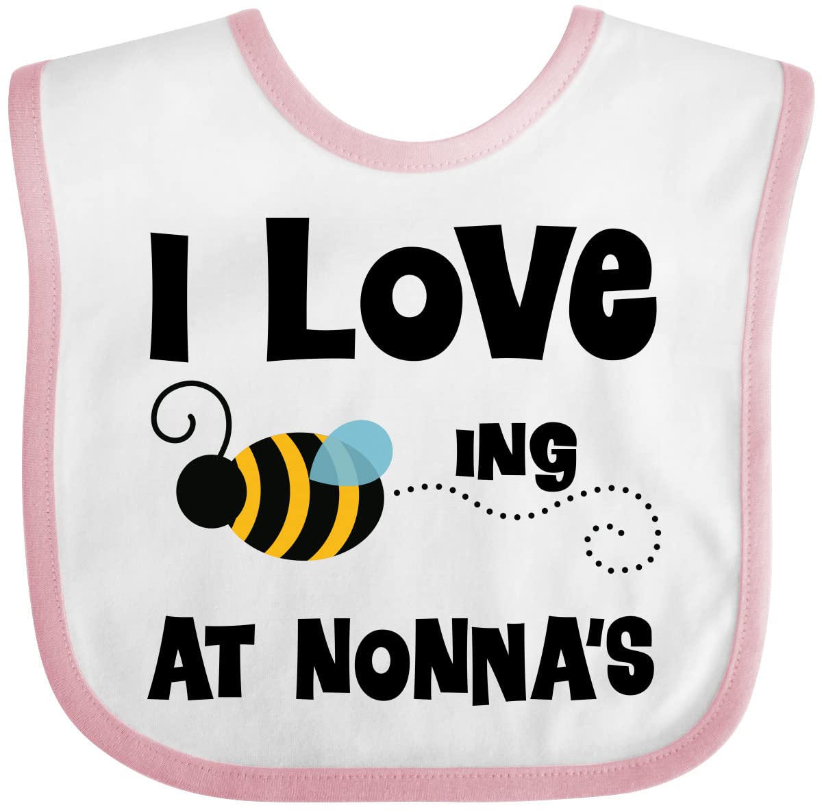 Inktastic Nonna's House Bee Baby Bib - Adorable Organic Cotton Bib for Infants & Toddlers - Perfect for Feeding, Drooling, and Messy Playtime