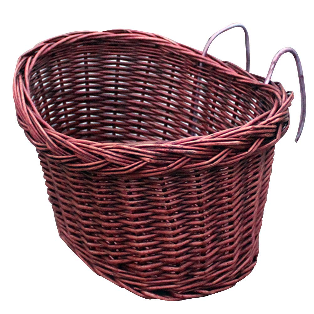 Handmade Natural Rattan Detachable Bicycle Basket for Front Handlebar - Wicker Bike Storage Basket (Brown) | Perfect for Groceries, Picnics & Commuting