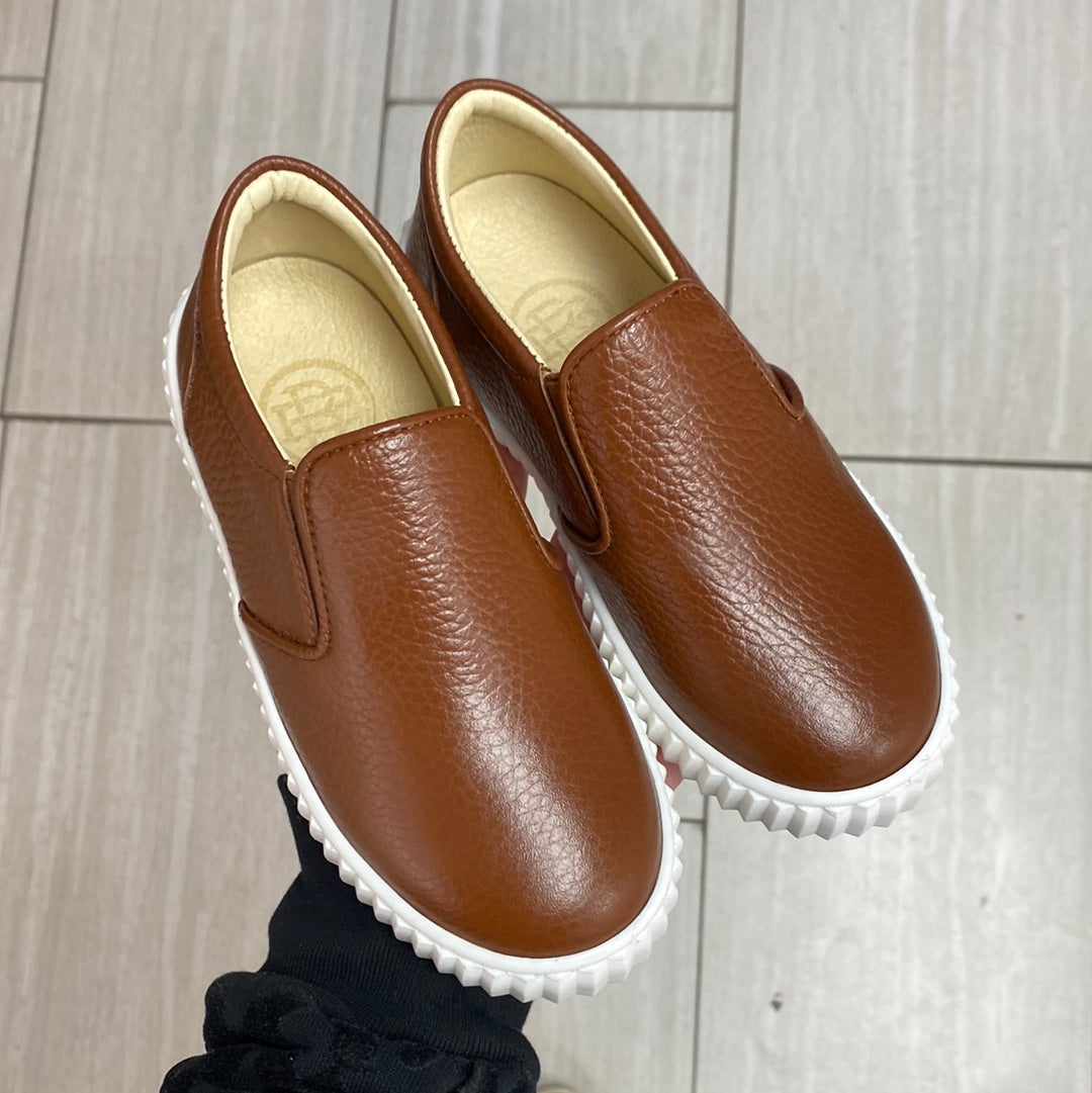 Blublonc Brown Slip On Sneakers for Men - Comfortable Casual Loafers for Walking, Travel & Everyday Wear - Lightweight Breathable Shoes for Work, Office & Outdoor Activities