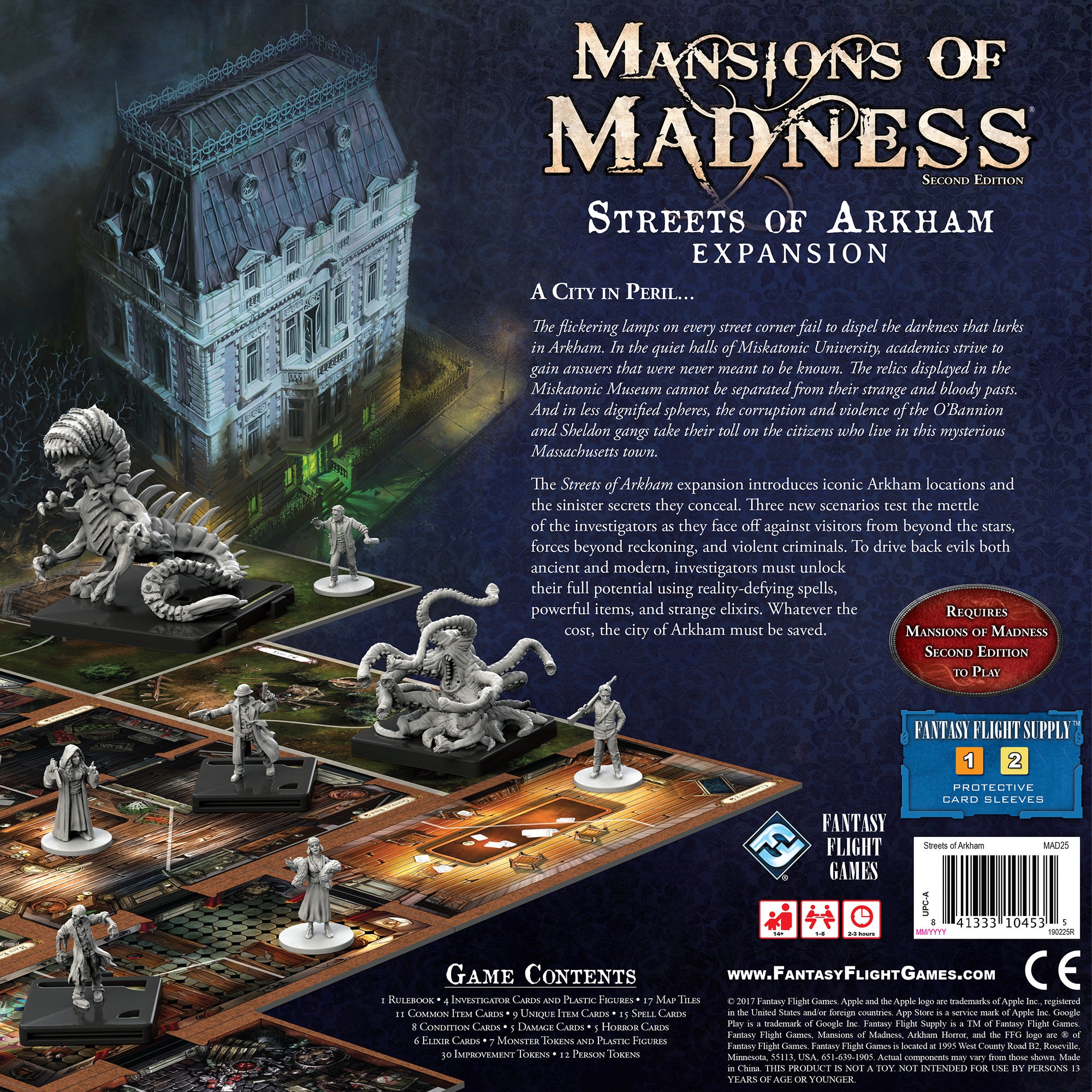 Mansions of Madness: Streets of Arkham Board Game Expansion - Horror Adventure Game for Adults & Teens - Perfect for Game Nights & Halloween Parties