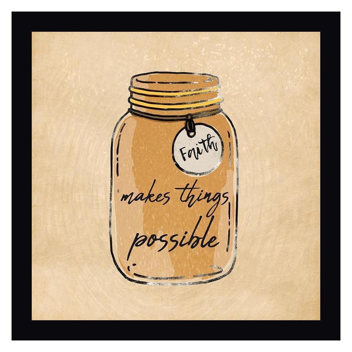 Faith Jar 1 by Marcus Prime - 30x30 Inch Framed Canvas Wall Art Print with Black Frame - Ready to Hang - Perfect for Living Room, Bedroom & Office Decor
