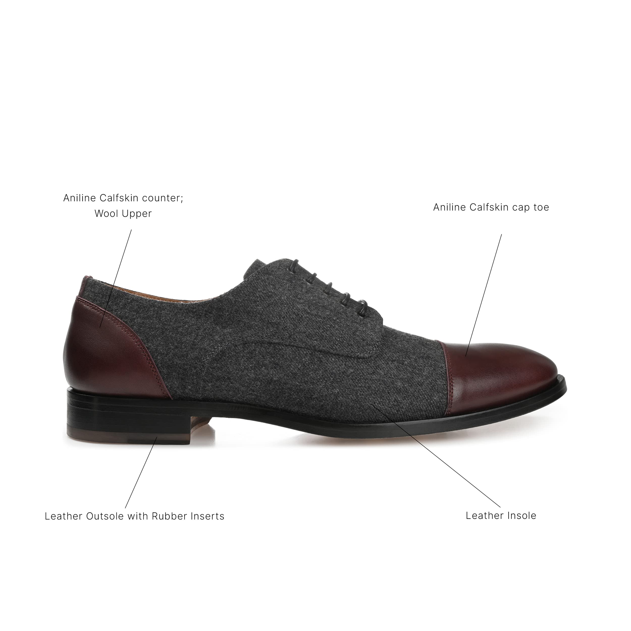 TAFT Jack Shoe - Handcrafted Genuine Leather & Wool Men's Dress Shoes for Business & Formal Occasions | Comfortable Oxford Style for Weddings, Office & Special Events