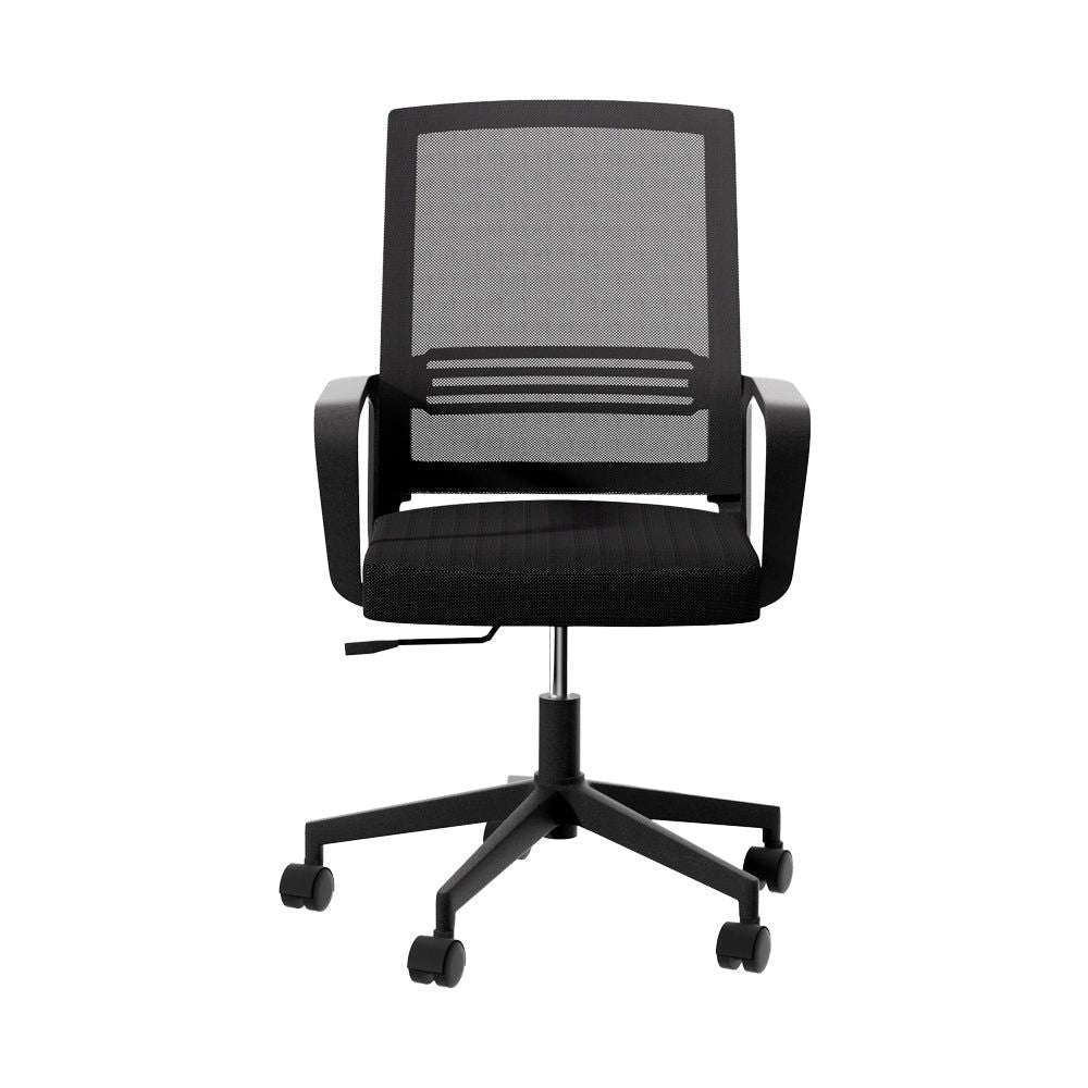 Ergonomic Mesh Office Chair - Adjustable Computer Gaming Desk Chair with Mid Back Support for Work & Study - Black - Perfect for Home Office & Gaming Setup