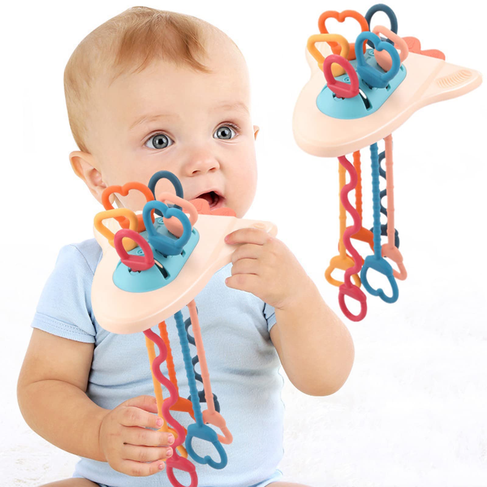 **Montessori Baby Sensory Toys for 18 Months & Up – Food-Grade Silicone Pull String Interactive Learning Toy – Perfect for Travel, Toddler Education & Birthday Gifts (Boys & Girls 18M+)**    *(Ideal for Airplane Trips, Early Learning, and Sensory Development)*