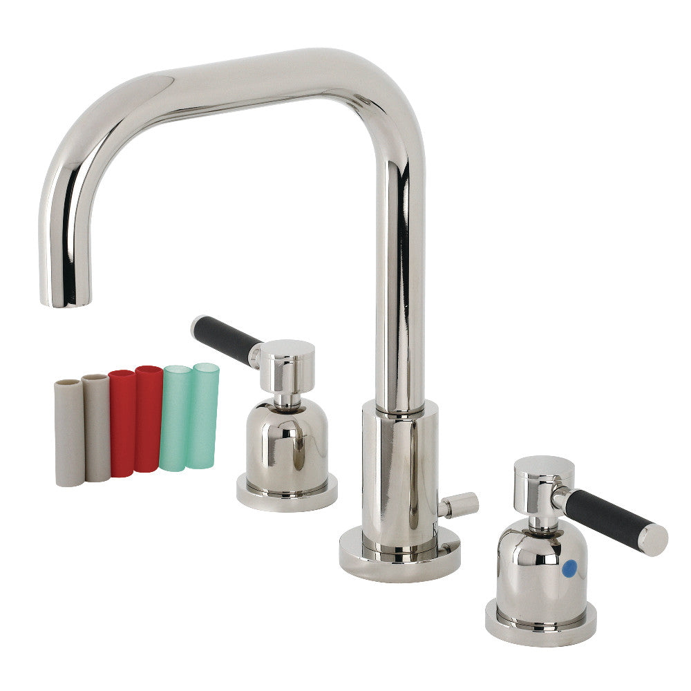 Kingston Brass FSC8930DKL Kaiser Widespread Bathroom Faucet with Pop Up Drain - Elegant 8-Inch Centerset Bathroom Sink Faucet for Modern Vanities, Perfect for Home Renovation and Luxury Bathroom Upgrades