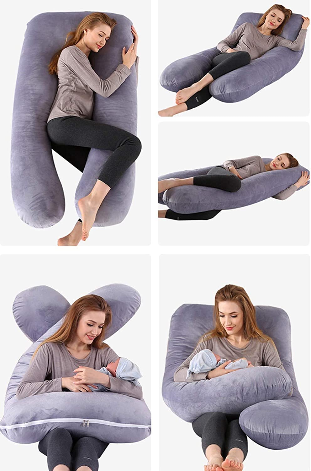Best U-Shaped Pregnancy Pillow for Sleeping - Maternity Support Pillow for Back & Hips Relief - Comfortable Side Sleeping Pillow for Pregnant Women - Perfect for Nighttime Comfort & Pregnancy Support